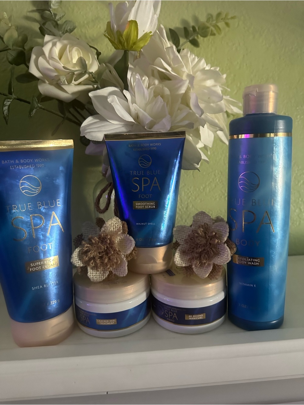 NEW Bath & Body Works True Blue Spa Blue Body & Foot Care Set (5) pc